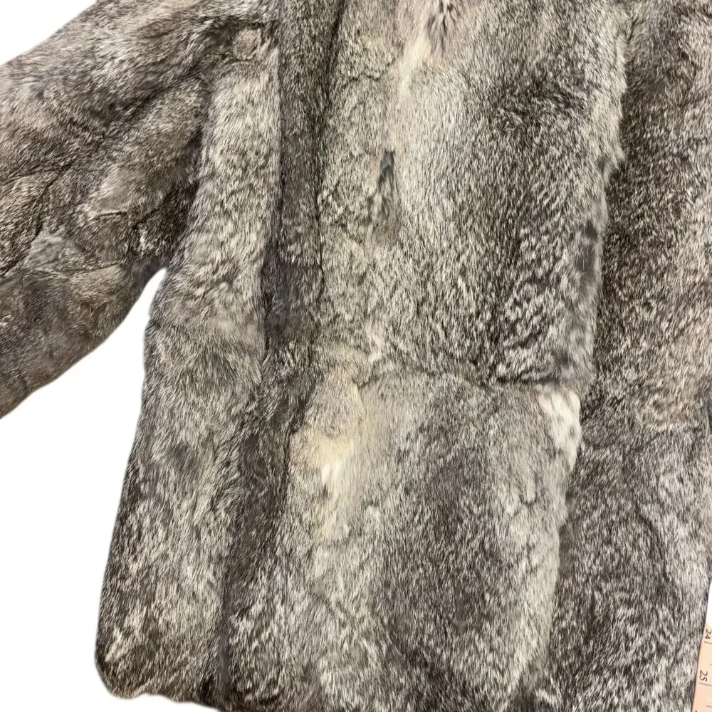 Sergio Valente Rabbit Fur Winter Coat Women’s M Luxury Maximalist Mobwife Soft